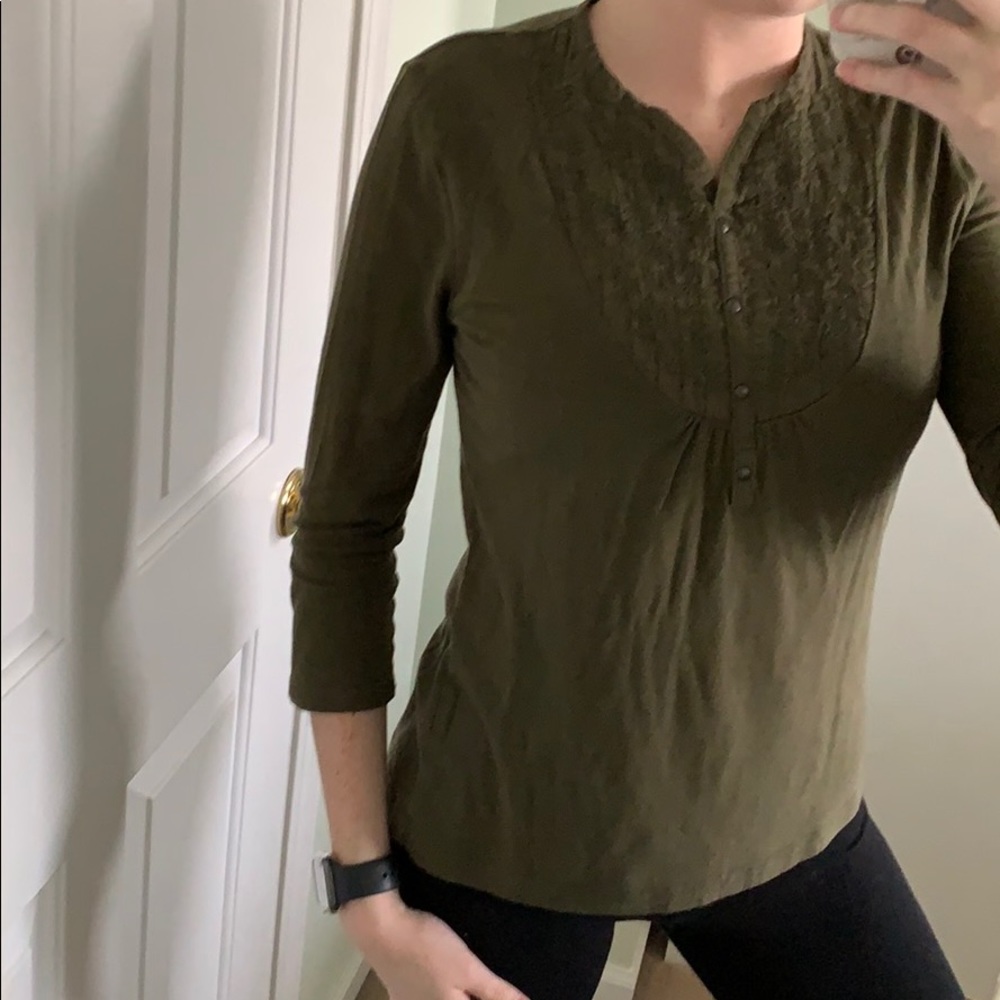 Croft & barrow  olive green top